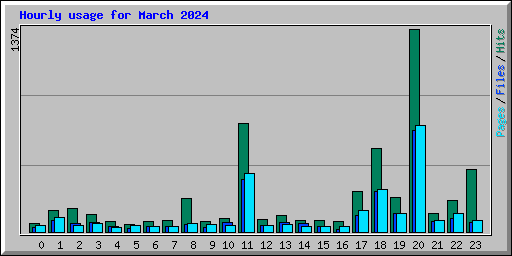 Hourly usage for March 2024