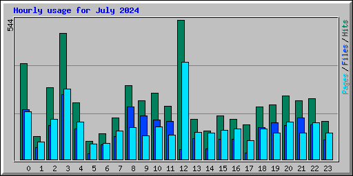 Hourly usage for July 2024